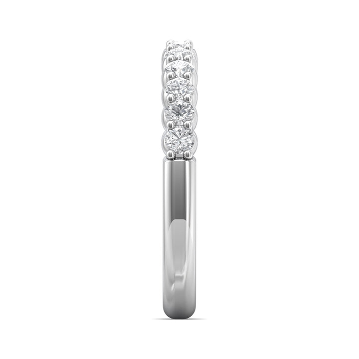 14K Gold White Channel/Shared Prong Wedding Band from the Channel/Shared Prong collection - CSP04XSWB_14KW