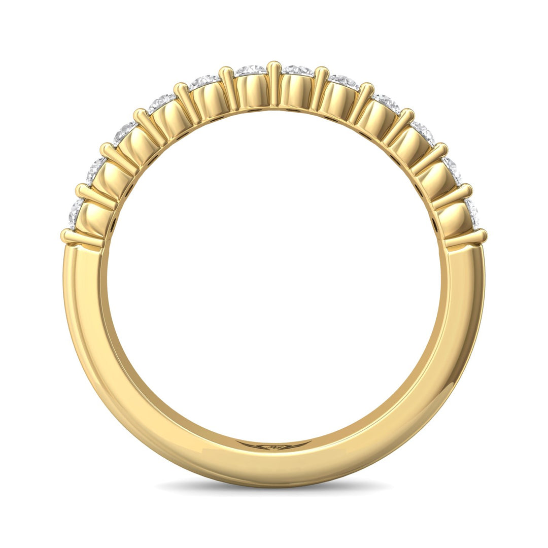 14K Gold Yellow Channel/Shared Prong Wedding Band from the Channel/Shared Prong collection - CSP04XSWB_14KY