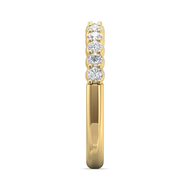 18K Gold Yellow Channel/Shared Prong Wedding Band from the Channel/Shared Prong collection - CSP04XSWB_18KY