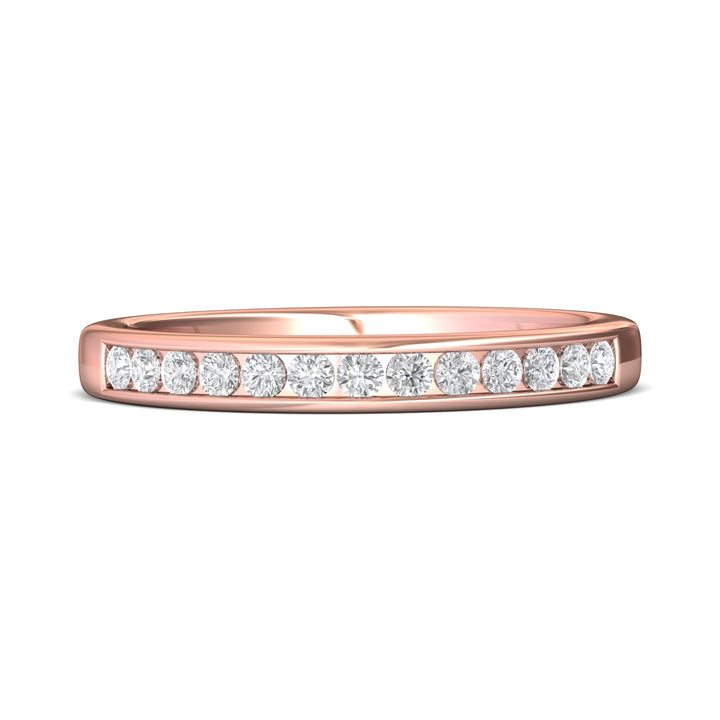 14K Gold Pink Channel/Shared Prong Wedding Band from the Channel/Shared Prong collection - CTC01WB_14KP