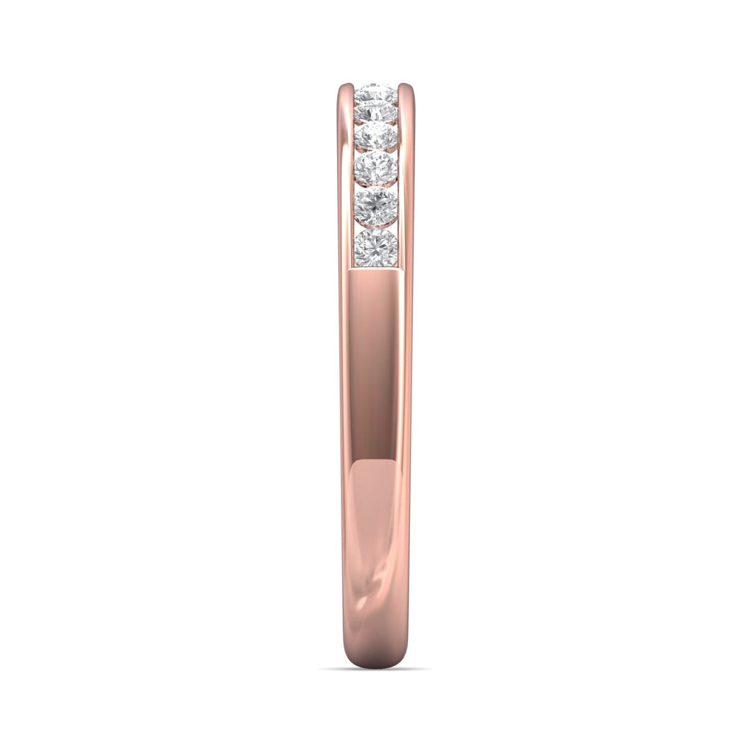 18K Gold Pink Channel/Shared Prong Wedding Band from the Channel/Shared Prong collection - CTC01WB_18KP