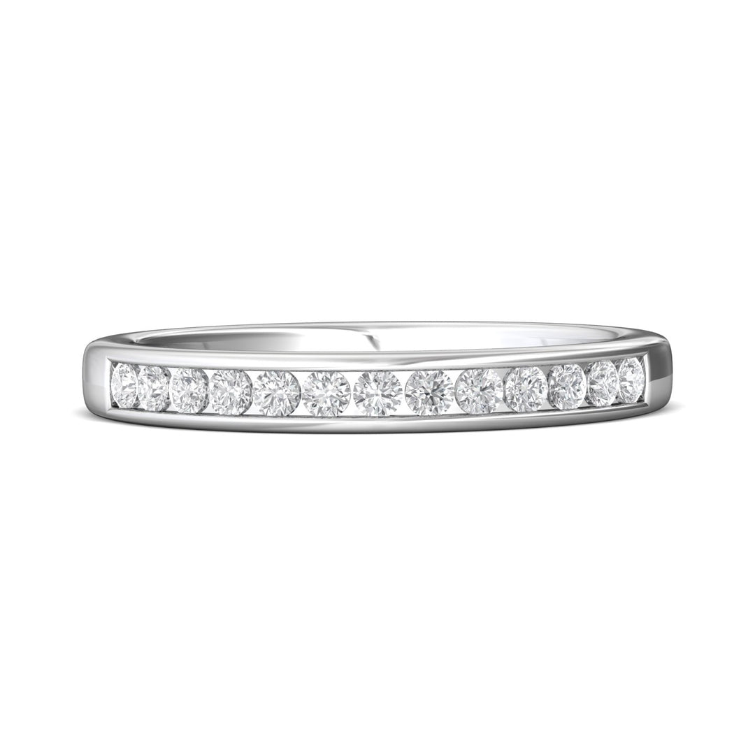 14K Gold White Channel/Shared Prong Wedding Band from the Channel/Shared Prong collection - CTC01WB_14KW