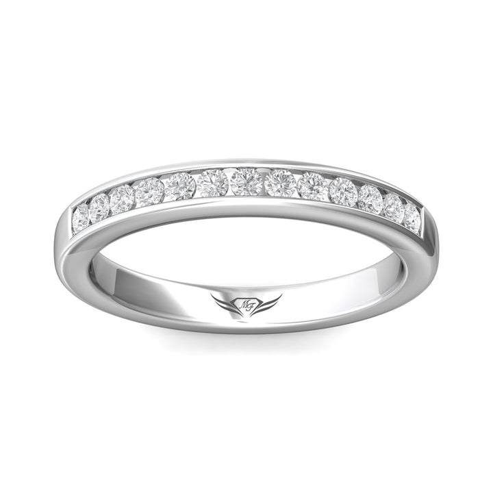 Channel/Shared Prong Wedding Band from the Channel/Shared Prong collection