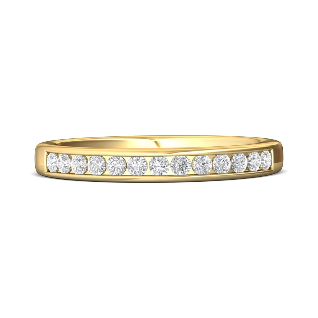 18K Gold Yellow Channel/Shared Prong Wedding Band from the Channel/Shared Prong collection - CTC01WB_18KY