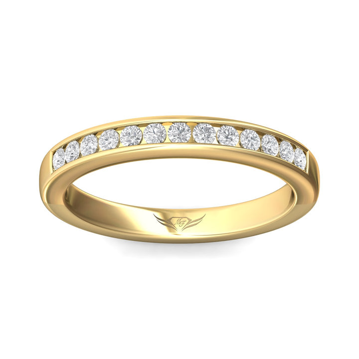18K Gold Yellow Channel/Shared Prong Wedding Band from the Channel/Shared Prong collection - CTC01WB_18KY