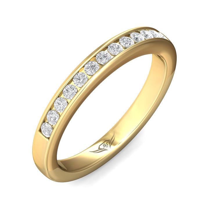 18K Gold Yellow Channel/Shared Prong Wedding Band from the Channel/Shared Prong collection - CTC01WB_18KY