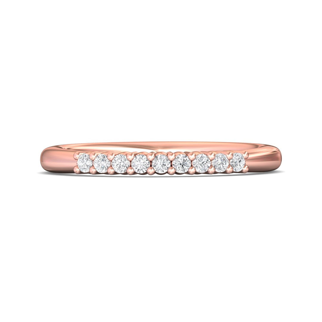 14K Gold Pink Channel/Shared Prong Wedding Band from the Channel/Shared Prong collection - CTSP01WB_14KP