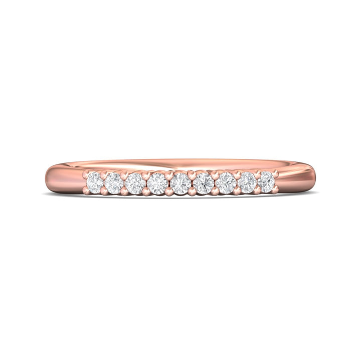 14K Gold Pink Channel/Shared Prong Wedding Band from the Channel/Shared Prong collection - CTSP01WB_14KP