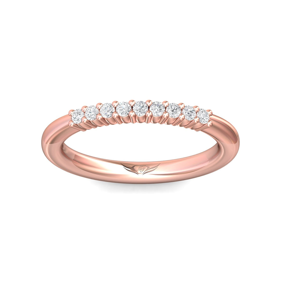 14K Gold Pink Channel/Shared Prong Wedding Band from the Channel/Shared Prong collection - CTSP01WB_14KP