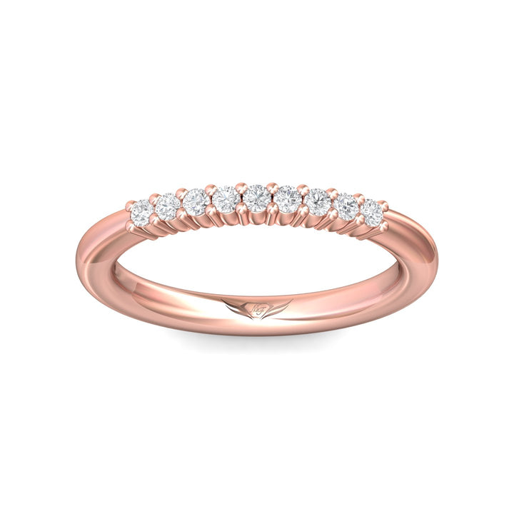14K Gold Pink Channel/Shared Prong Wedding Band from the Channel/Shared Prong collection - CTSP01WB_14KP