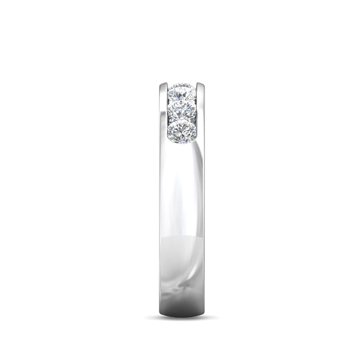 Channel/Shared Prong Wedding Band from the Channel/Shared Prong collection