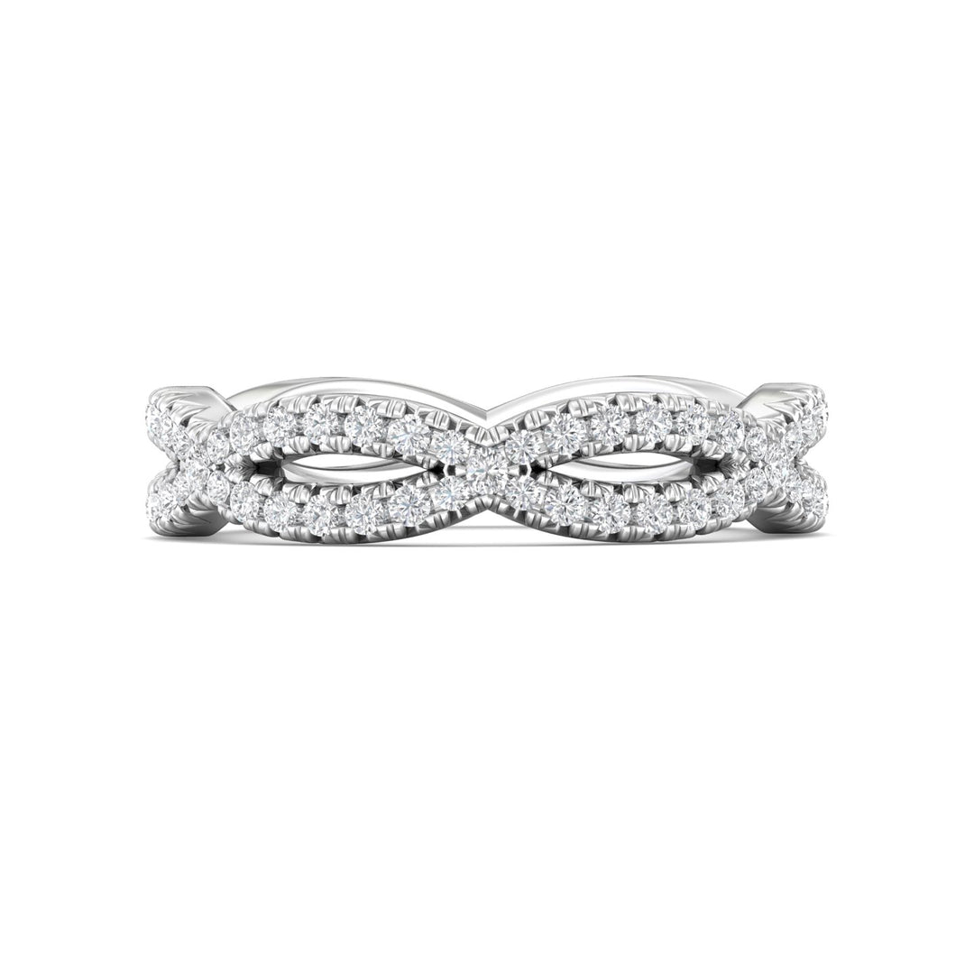 14K Gold White Micropave Wedding Band from the Micropave collection - CYEFM03WB-1_14KW