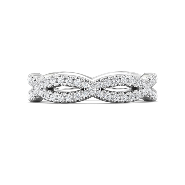 14K Gold White Micropave Wedding Band from the Micropave collection - CYEFM03WB-1_14KW