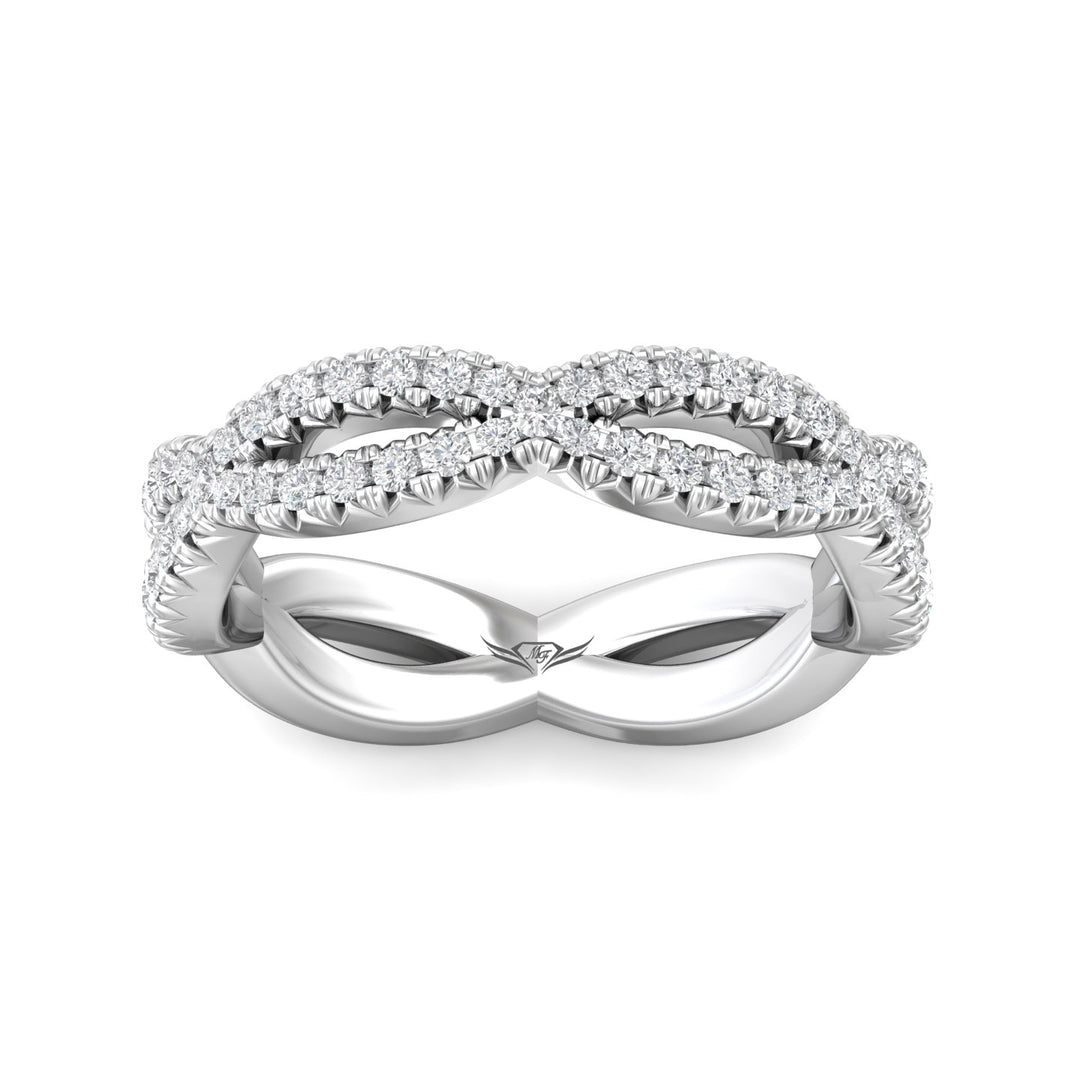 Platinum White Micropave Wedding Band from the Micropave collection - CYEFM03WB-1_PlatW