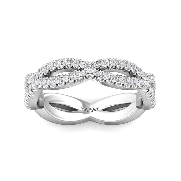 14K Gold White Micropave Wedding Band from the Micropave collection - CYEFM03WB-1_14KW