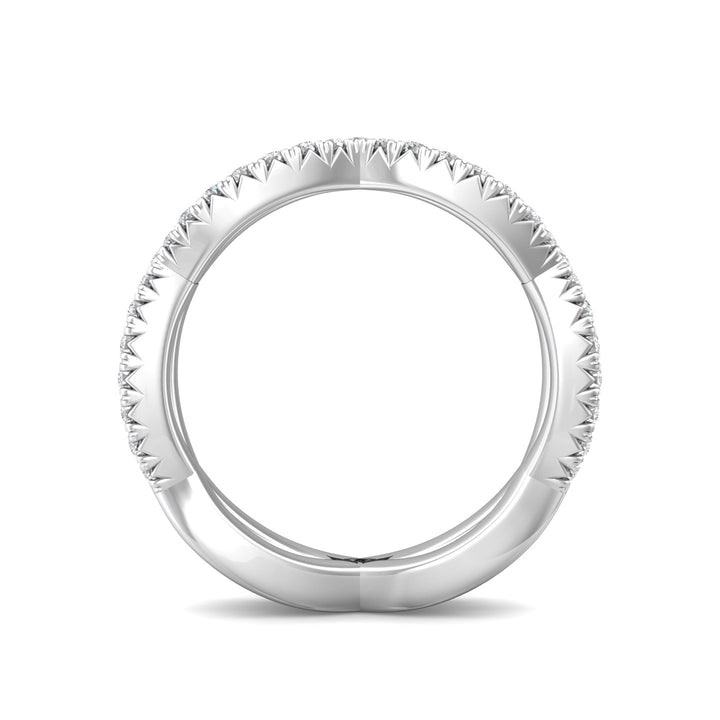 18K Gold White Micropave Wedding Band from the Micropave collection - CYEFM03WB-1_18KW