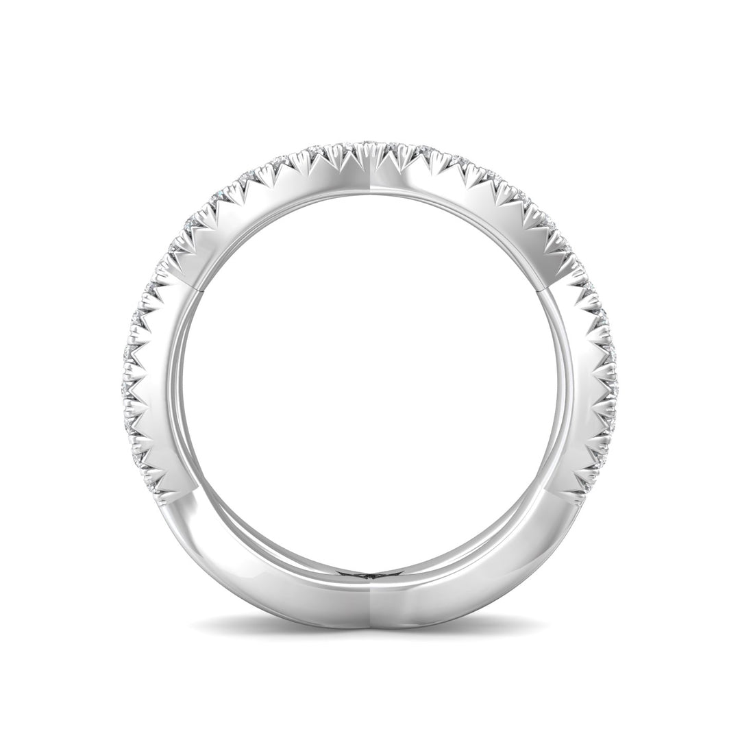 14K Gold White Micropave Wedding Band from the Micropave collection - CYEFM03WB-1_14KW