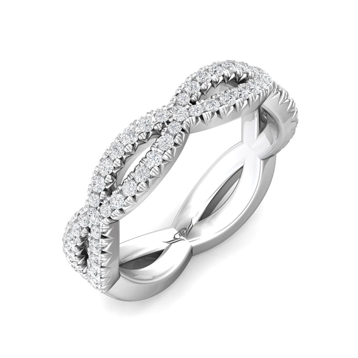 18K Gold White Micropave Wedding Band from the Micropave collection - CYEFM03WB-1_18KW