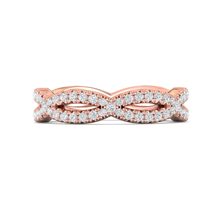 18K Gold Pink Micropave Wedding Band from the Micropave collection - CYEFM03WB-1_18KP
