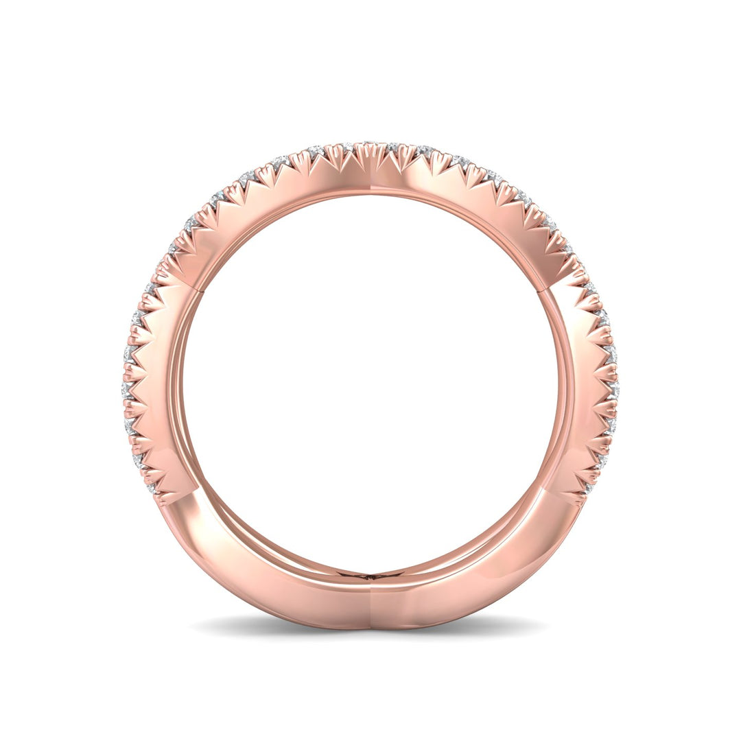 18K Gold Pink Micropave Wedding Band from the Micropave collection - CYEFM03WB-1_18KP