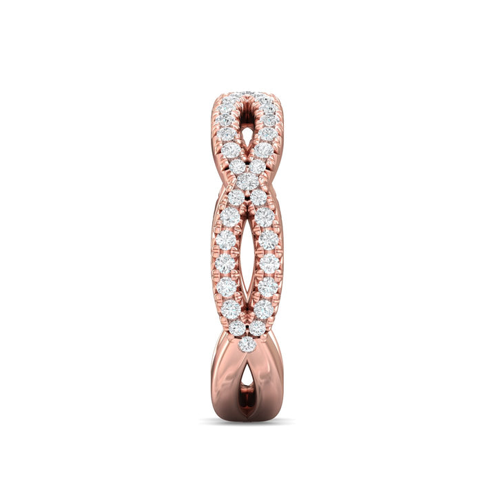 18K Gold Pink Micropave Wedding Band from the Micropave collection - CYEFM03WB-1_18KP