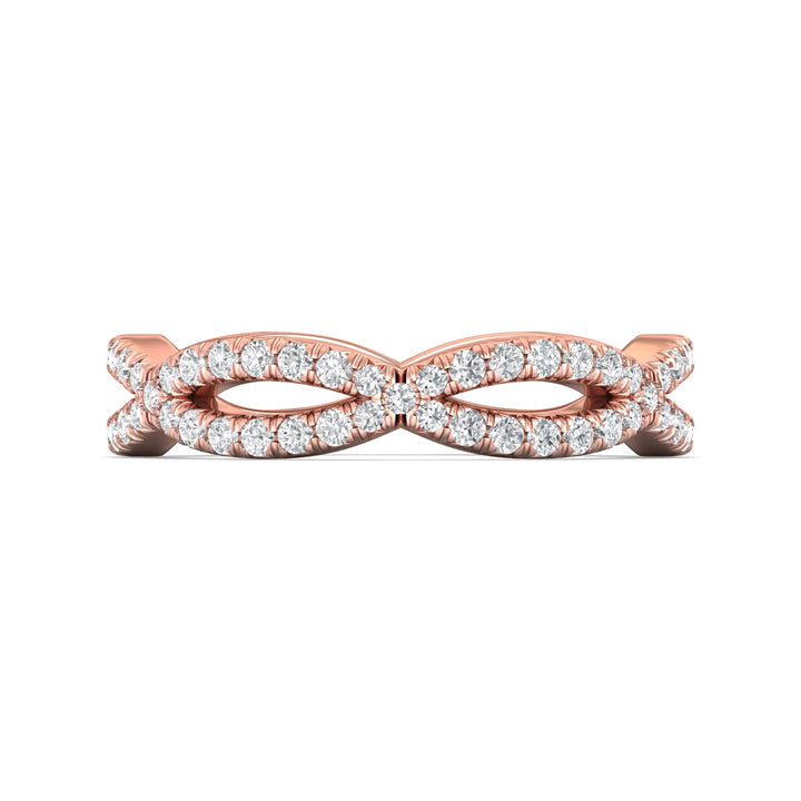 14K Gold Pink Micropave Wedding Band from the Micropave collection - CYEFM03WB_14KP