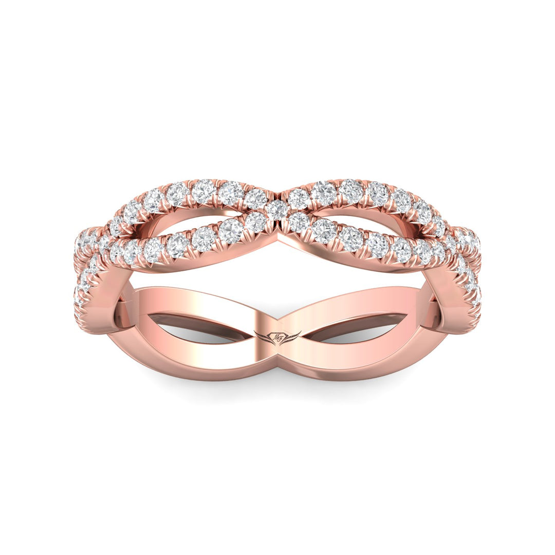 14K Gold Pink Micropave Wedding Band from the Micropave collection - CYEFM03WB_14KP