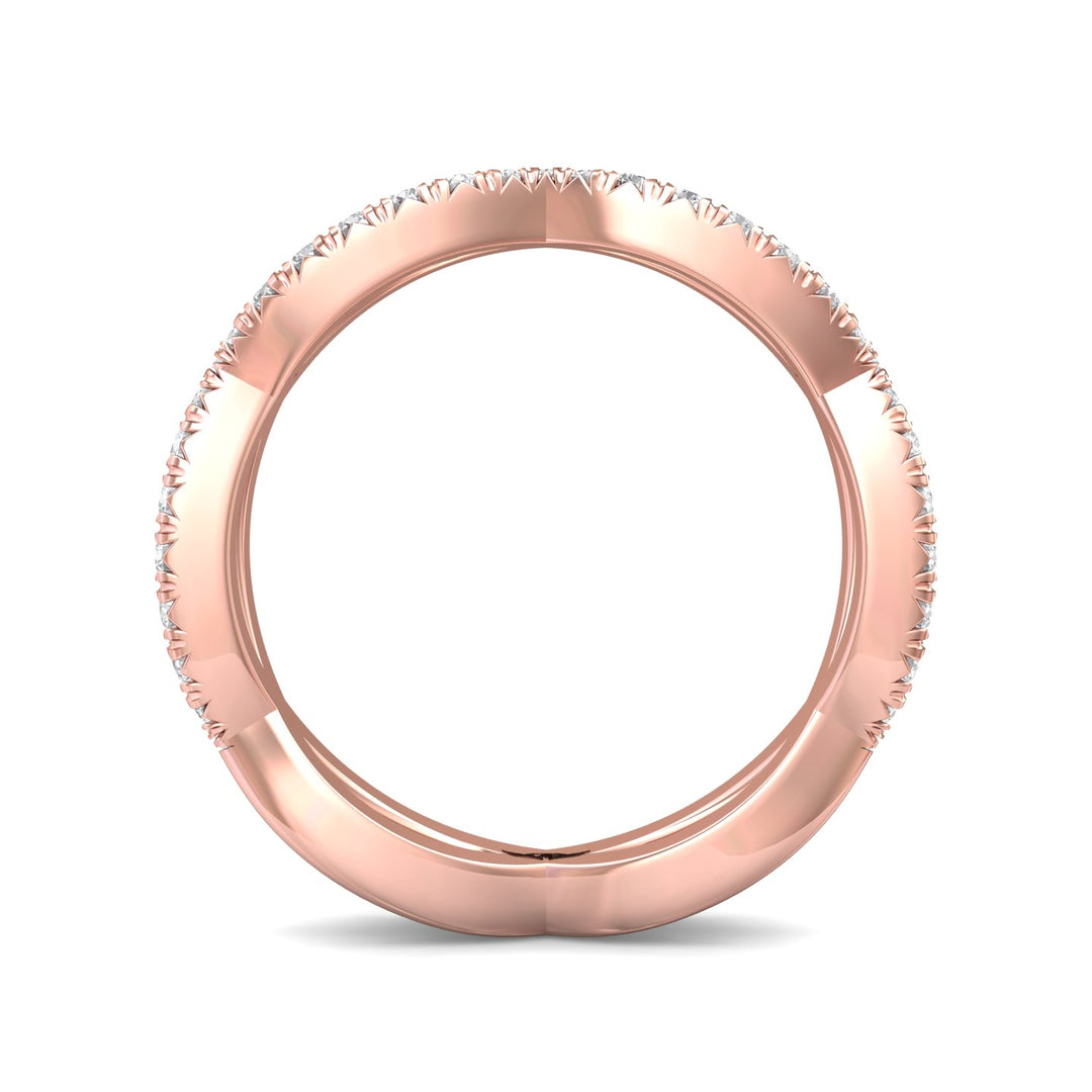 14K Gold Pink Micropave Wedding Band from the Micropave collection - CYEFM03WB_14KP