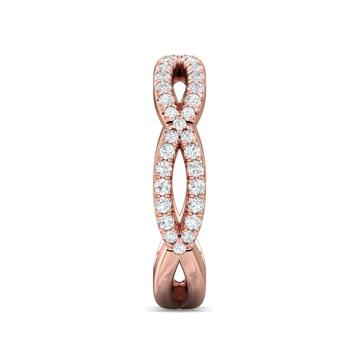 14K Gold Pink Micropave Wedding Band from the Micropave collection - CYEFM03WB_14KP