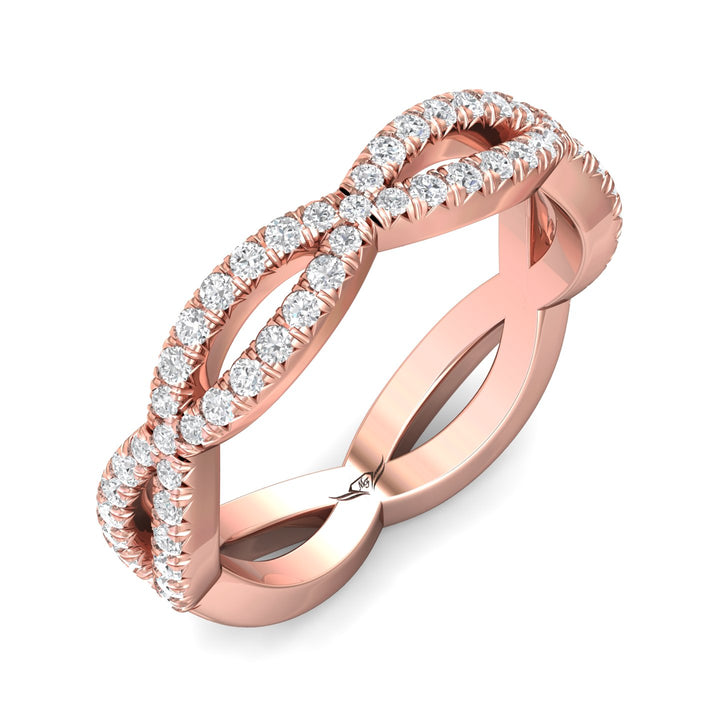 14K Gold Pink Micropave Wedding Band from the Micropave collection - CYEFM03WB_14KP