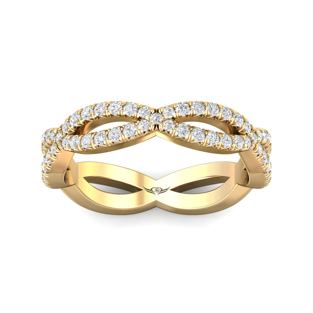 14K Gold Yellow Micropave Wedding Band from the Micropave collection - CYEFM03WB_14KY