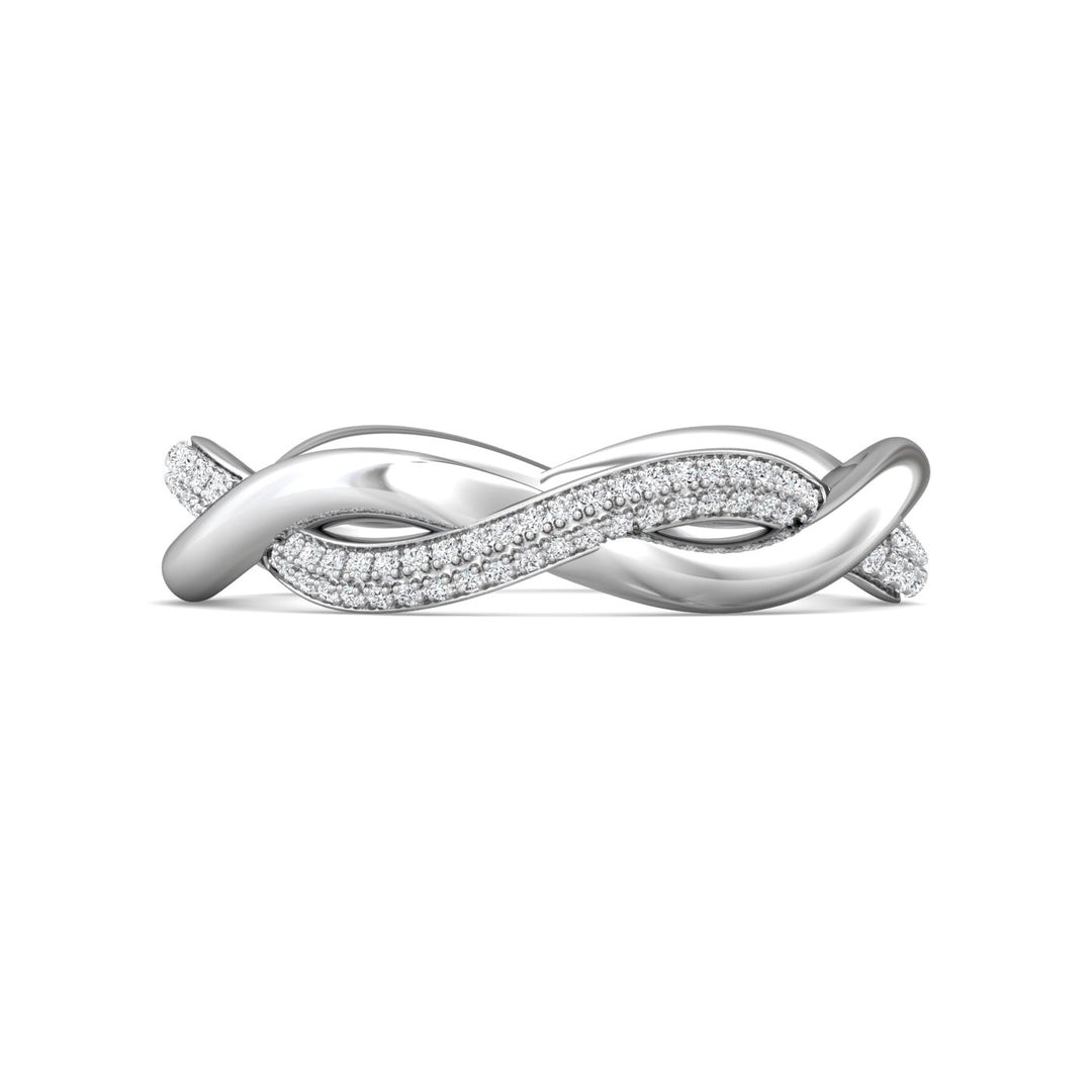 14K Gold White Micropave Wedding Band from the Micropave collection - CYM21WB_14KW