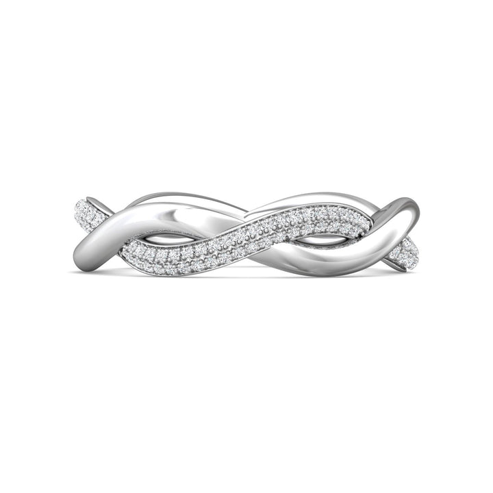 14K Gold White Micropave Wedding Band from the Micropave collection - CYM21WB_14KW