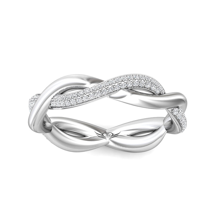 14K Gold White Micropave Wedding Band from the Micropave collection - CYM21WB_14KW