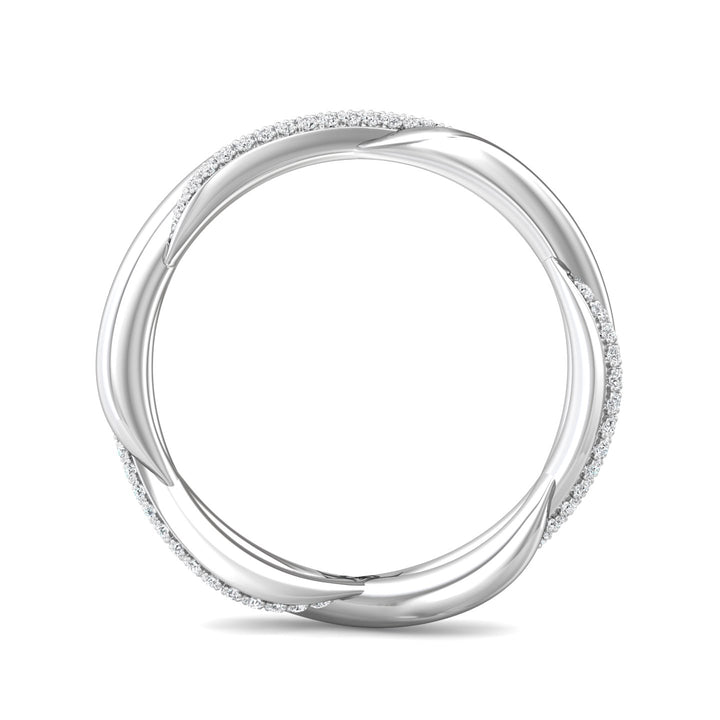 14K Gold White Micropave Wedding Band from the Micropave collection - CYM21WB_14KW