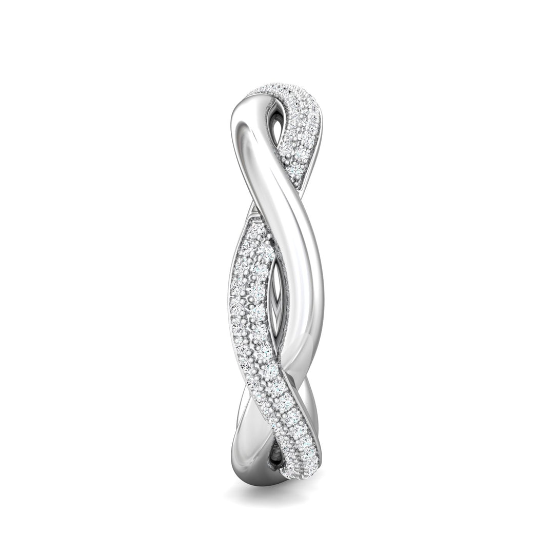 14K Gold White Micropave Wedding Band from the Micropave collection - CYM21WB_14KW
