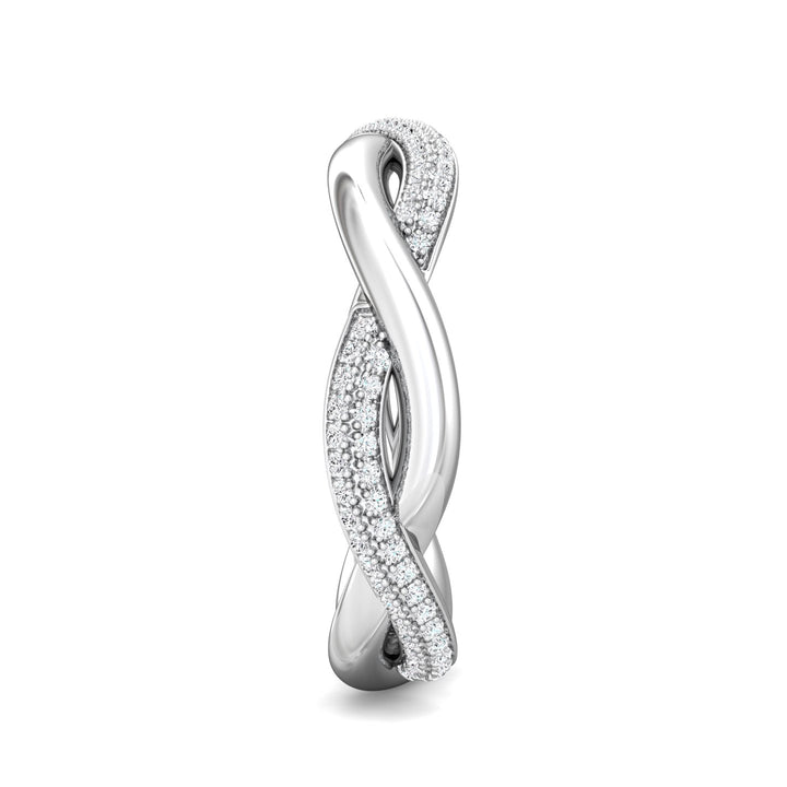 14K Gold White Micropave Wedding Band from the Micropave collection - CYM21WB_14KW