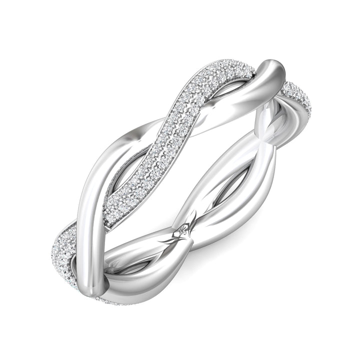 14K Gold White Micropave Wedding Band from the Micropave collection - CYM21WB_14KW