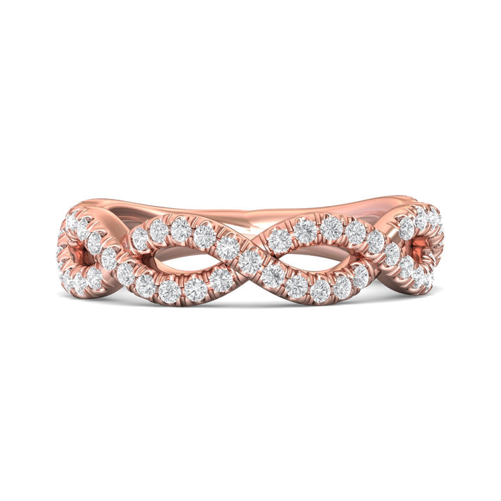 14K Gold Pink Micropave Wedding Band from the Micropave collection - CYM23WB_14KP