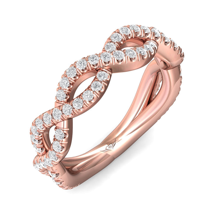 14K Gold Pink Micropave Wedding Band from the Micropave collection - CYM23WB_14KP