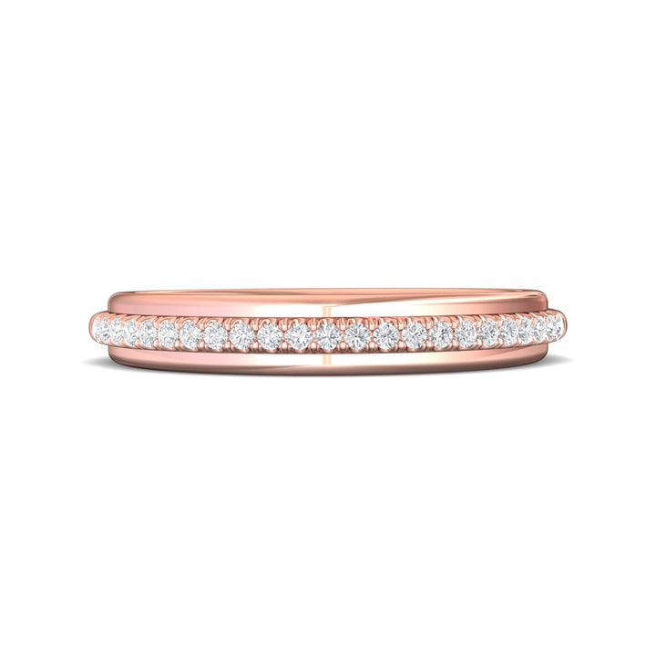 14K Gold Pink Micropave Wedding Band from the Micropave collection - CYS21SWB_14KP