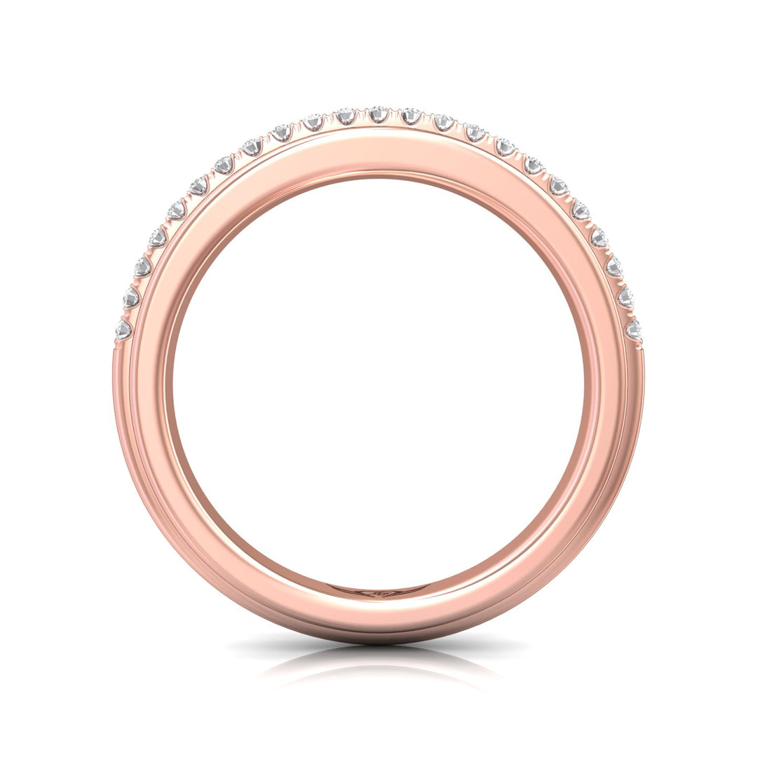 14K Gold Pink Micropave Wedding Band from the Micropave collection - CYS21SWB_14KP