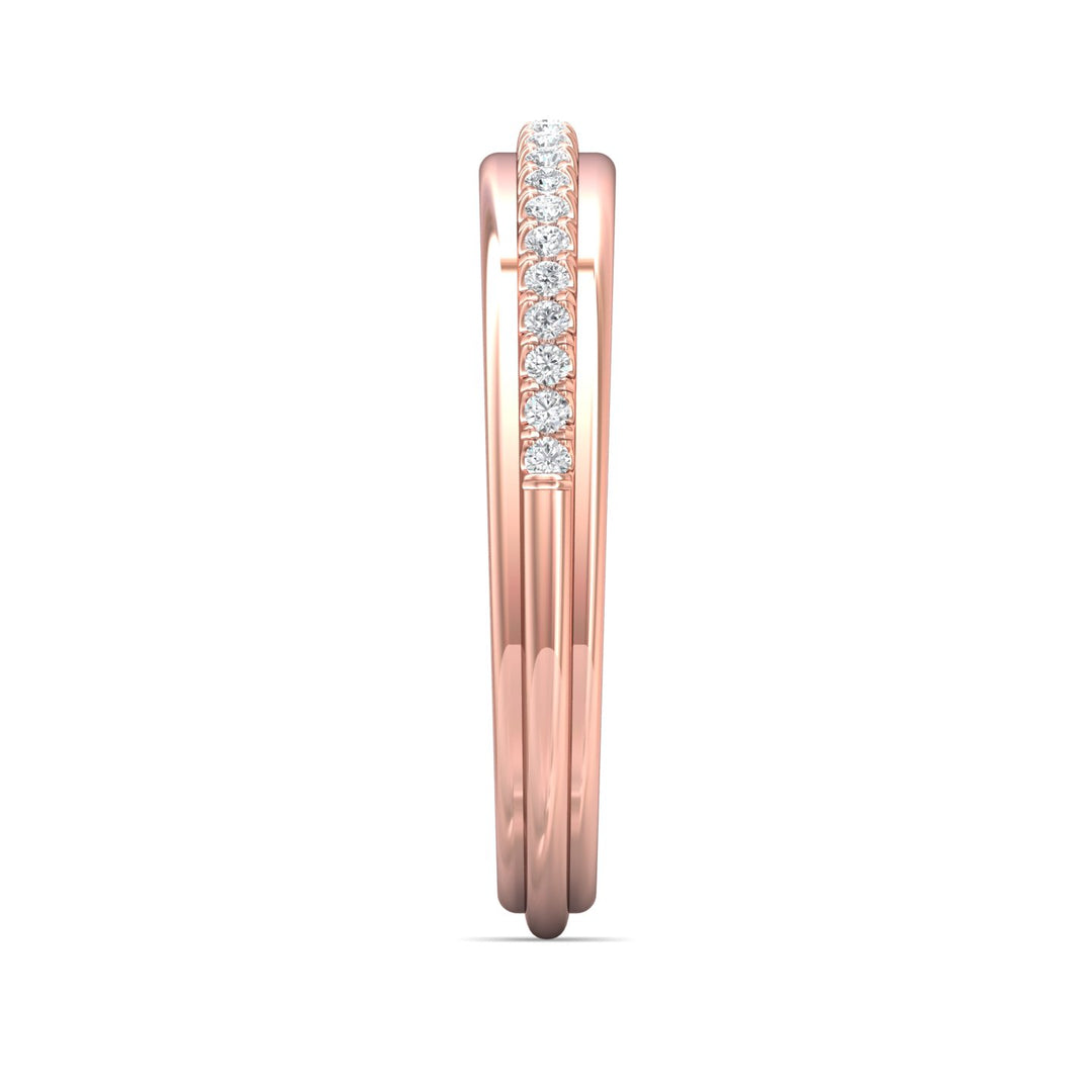 14K Gold Pink Micropave Wedding Band from the Micropave collection - CYS21SWB_14KP