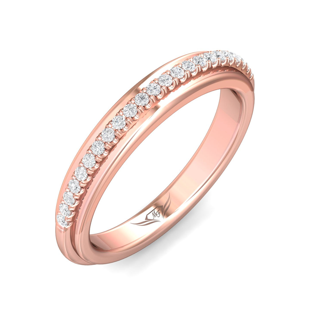 14K Gold Pink Micropave Wedding Band from the Micropave collection - CYS21SWB_14KP