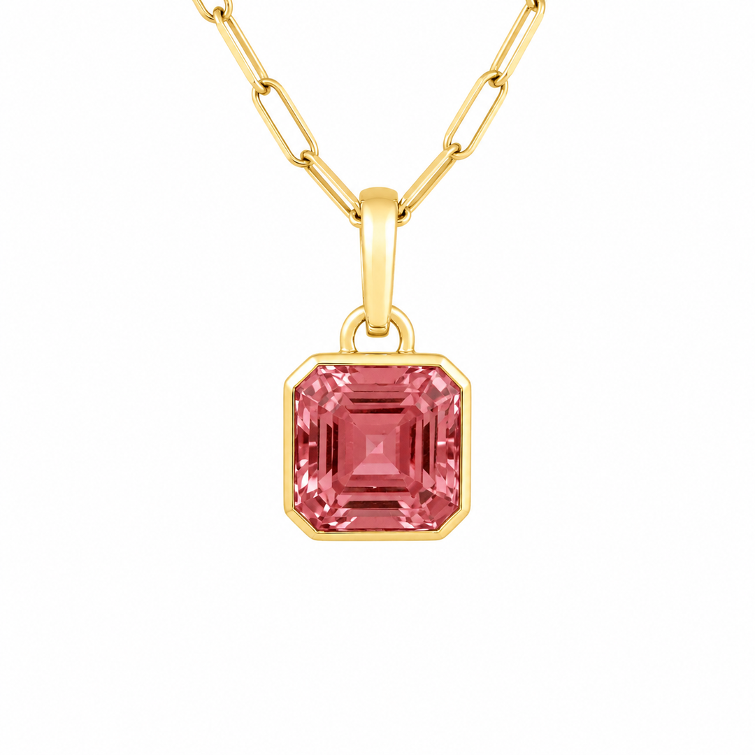 Syna 18K Yellow Gold Pink Tourmaline 0.03 ctw Diamond Pendant