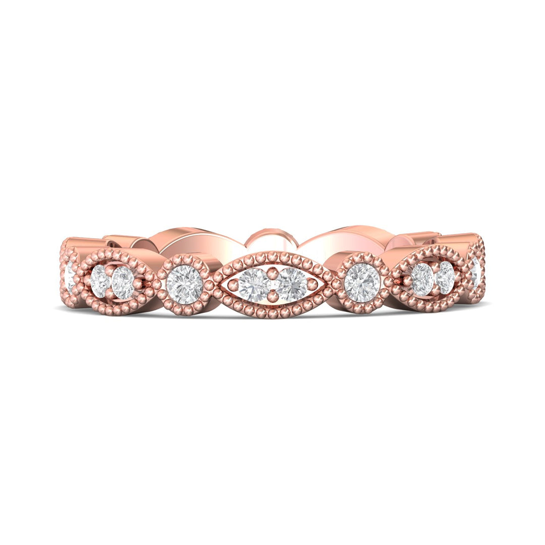 18K Gold Pink Micropave Wedding Band from the Micropave collection - DABFM35S_18KP