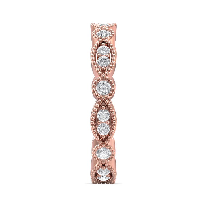 18K Gold Pink Micropave Wedding Band from the Micropave collection - DABFM35S_18KP