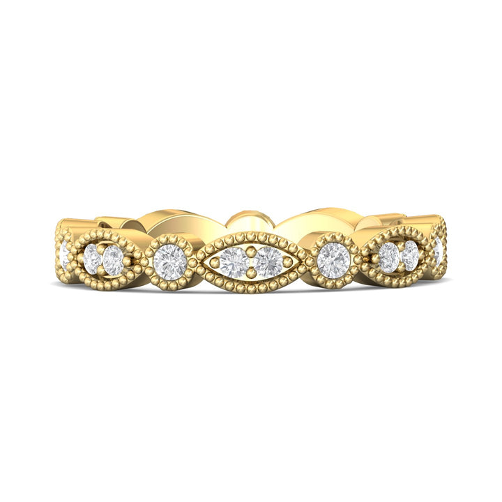 14K Gold Yellow Micropave Wedding Band from the Micropave collection - DABFM35S_14KY