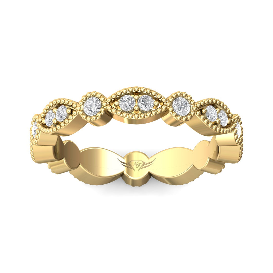 14K Gold Yellow Micropave Wedding Band from the Micropave collection - DABFM35S_14KY