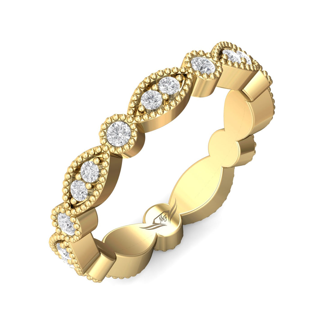 14K Gold Yellow Micropave Wedding Band from the Micropave collection - DABFM35S_14KY